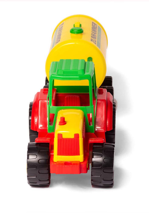 Spielzeugfass mit Traktor
